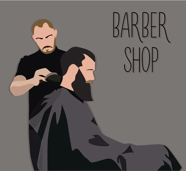 Client visiting hairstylist in barber shop — Stock Vector