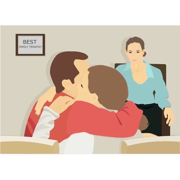 Familie therapeut vector iilustration — Stockvector