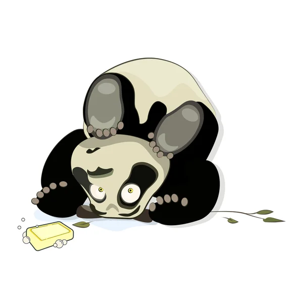 Панда спить на голові — стоковий вектор