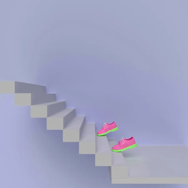 Взуття піднімається по сходах — стокове фото