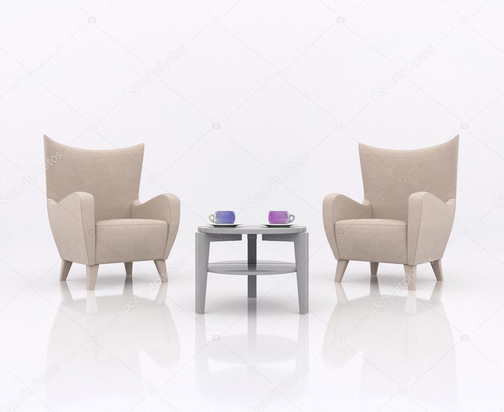 Business concept Two abstract armchair