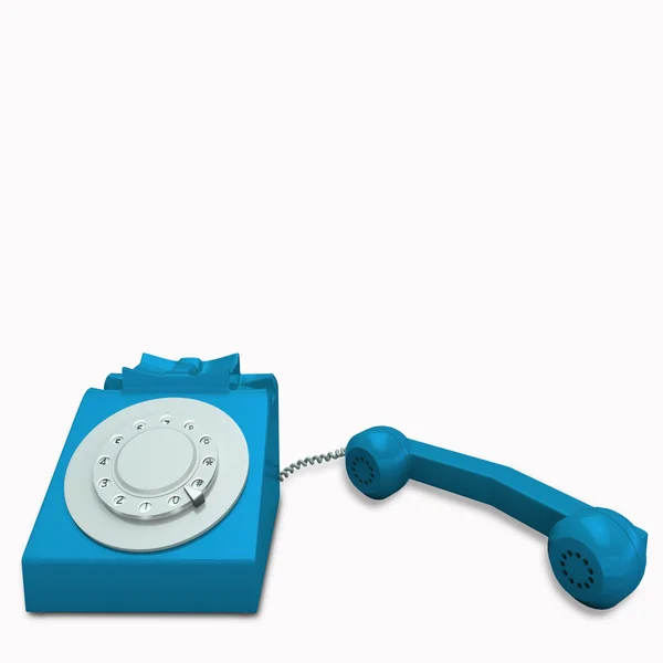 Blue Vintage Telephone Handset Wire White — Stock Photo © IgorVetushko