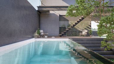 Yüzme Havuzu ve Tahta Aksanlı Modern Lüks Konutlar