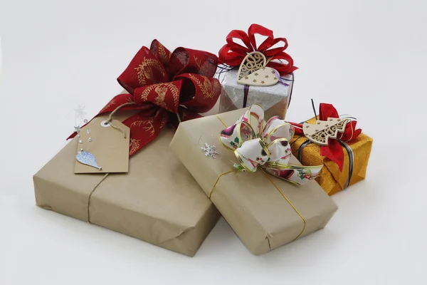 Gift boxes, isolated in a white background — Stock Photo, Image