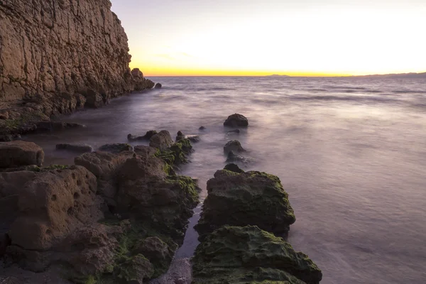 Salou strand bij nacht — Stockfoto