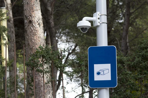 Kamery bezpieczeństwa w publicznym parku — Zdjęcie stockowe