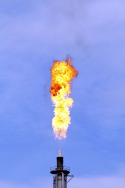 Bir gaz meşale yangın