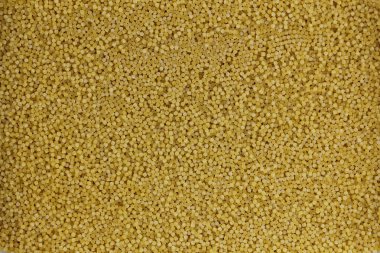 Pişmemiş makarna çorbası, makro çekim için