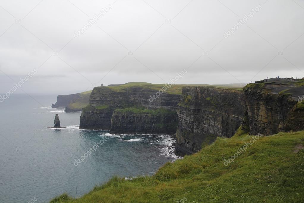 Cliffs of moher in Ireland, in a cloudy day