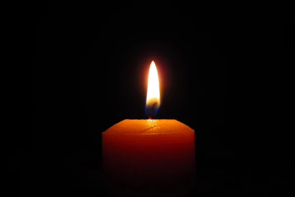 Candle close up, black background — Stock Photo, Image