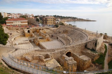 Roman amphitheater in the city of Tarragona clipart