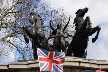 İngiltere bayrak Londra'nın heykeli