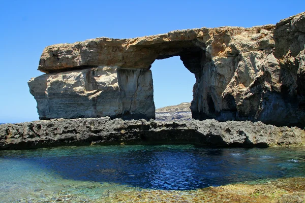 Ventana azul. Malta — Foto de Stock