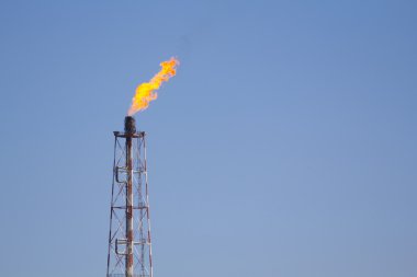 Bir gaz meşale yangın