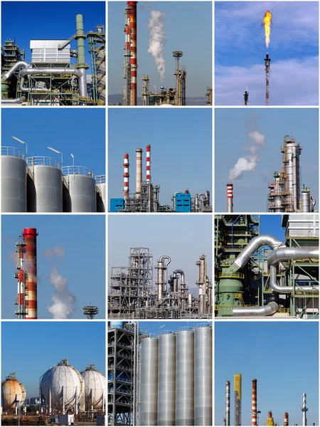 Collage av industriella bilder — Stockfoto
