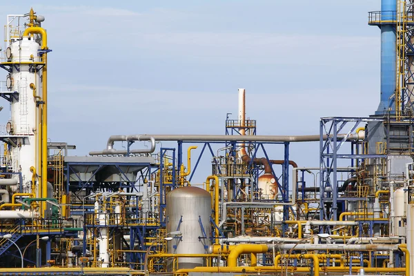 Нефтегазовая промышленность, детали завода — стоковое фото