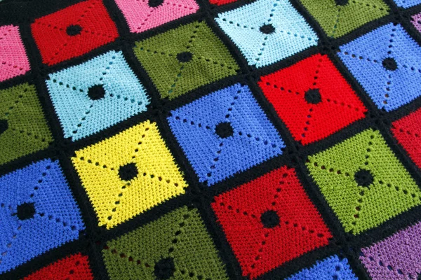 针织多彩的羊毛毯 — 图库照片