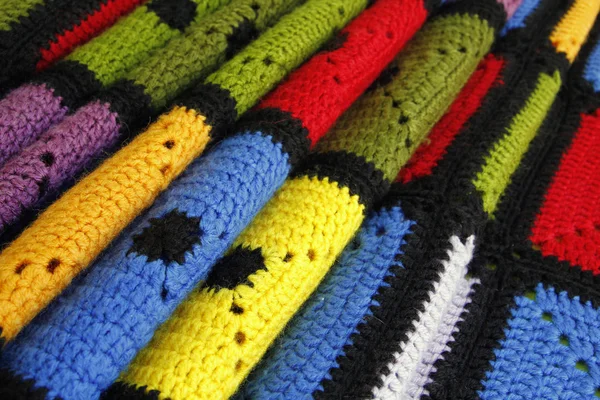 Manta colorida de lana de punto —  Fotos de Stock
