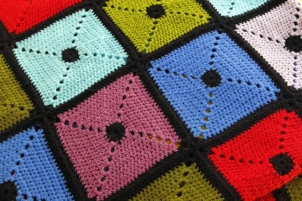 针织多彩的羊毛毯 — 图库照片