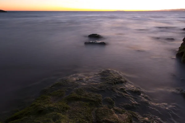 Salou strand bij nacht — Stockfoto