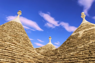 Alberobello: detay duvar kuru trullo. İtalya, Apulia.