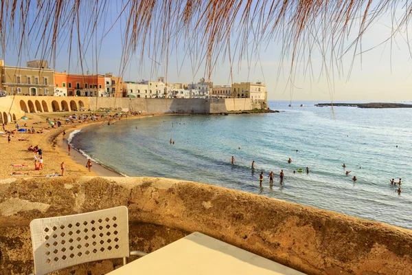 Summertime.Coasta Salento: Plaja Gallipoli. Apulia (ITALIA ). — Fotografie, imagine de stoc