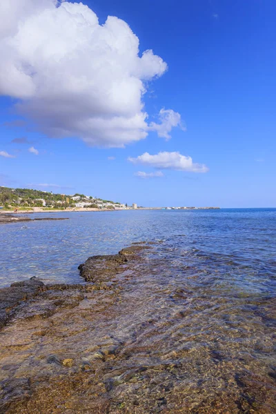 Salento Kust Ionische Zee Panoramisch Uitzicht Stad Torre Vado Italië — Stockfoto