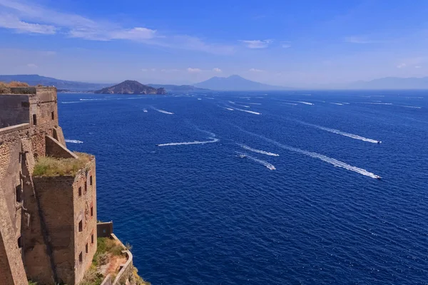 Panoramiczny Widok Opactwa Świętego Michała Wyspie Procida Tle Zatoka Neapolitańska — Zdjęcie stockowe