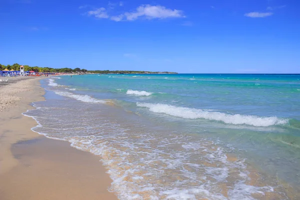 Spiagge Sabbiose Più Belle Della Puglia Italia Alimini Beach Salento — Foto Stock