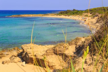 Yaz deniz manzarası: Torre Guaceto.Brindisi (Apulia) - İtalya - bir doğa rezerv Akdeniz maki: Kara ve deniz arasında bir doğa kutsal.