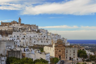 Ostuni,the withe city.Panoramic view:on background the Romanesque-Gothic Cathedral.-ITALY(Apulia)-