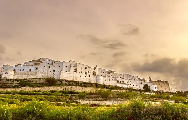 Ostuni, the withe city.Town wall: panoramic view of the Valle d 'Itria.-ITALY (Apulia )- — стоковое фото
