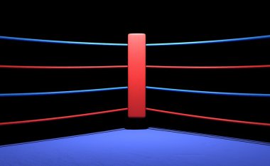 Boxing ring red corner in dark background clipart