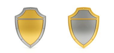 Beyaz arka plan üzerinde izole kalkanlar