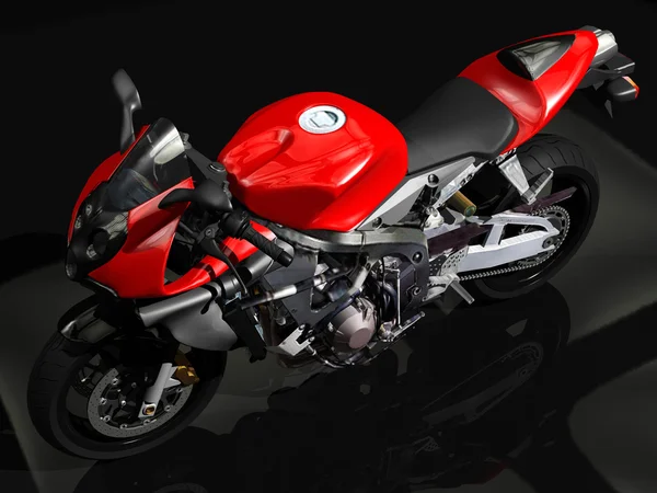 Motocicleta deporte rojo — Foto de Stock