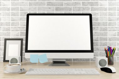 Bilgisayar ekranının sahte için office iç izole 