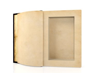Antik kağıt kitap içinde bir şey gizlemek için bir orta delik açıldı
