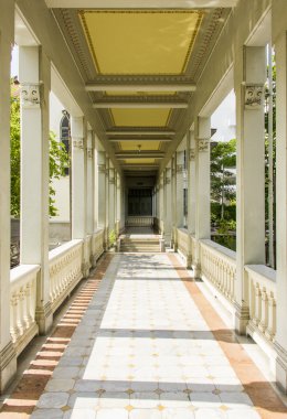 European style building corridor in Phaya Thai palace, Bangkok, Thailand clipart