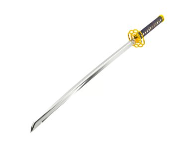 Beyaz arka plan üzerinde izole Japonya Katana kılıcı