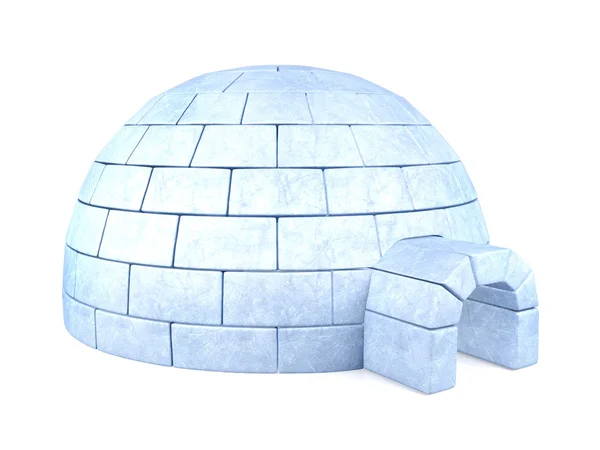 Igloo glacé isolé sur fond blanc — Photo