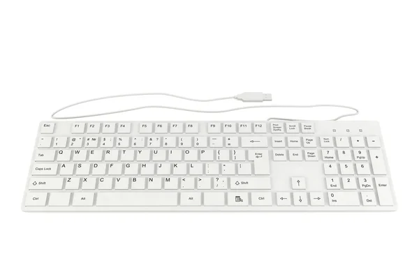 Clavier d'ordinateur isolé sur fond blanc — Photo