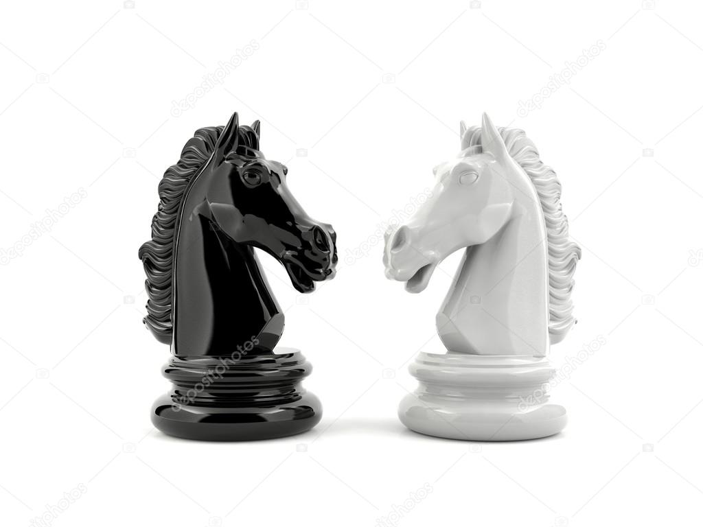 Black knight chess and white knight chess confront each other