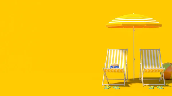Strandreisen Sommerurlaub Konzept Hintergrund Mit Kopierraum Rendering — Stockfoto