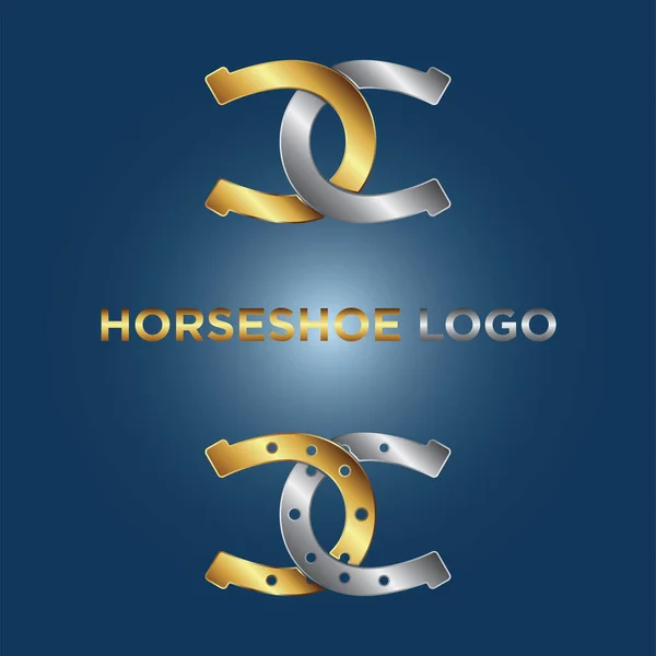 Logotipo Ferradura Ouro Prata —  Vetores de Stock