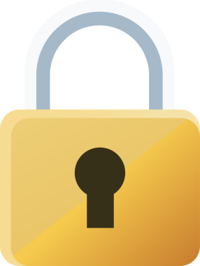 Altın Asma Kilit Güvenlik Simgesi