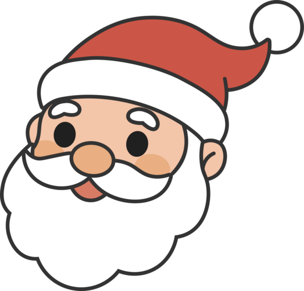 Çizgi film Noel Baba Yüzü İllüstrasyonu