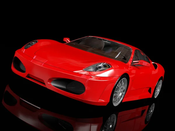 Красный спортивный автомобиль, вид спереди — стоковое фото