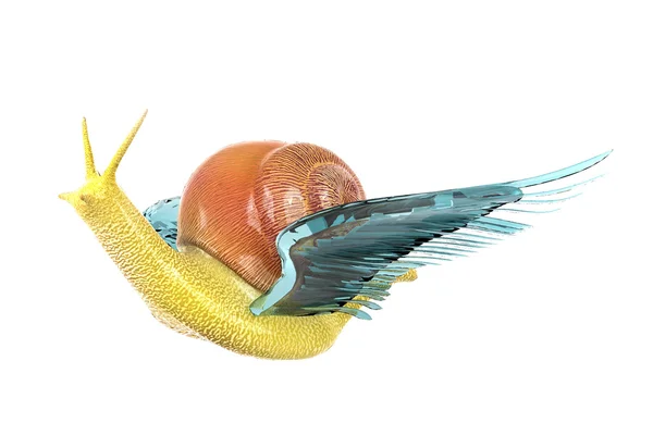 Ślimak pływające z krystalicznie błękitne skrzydła, koncepcja biznesowa — Zdjęcie stockowe
