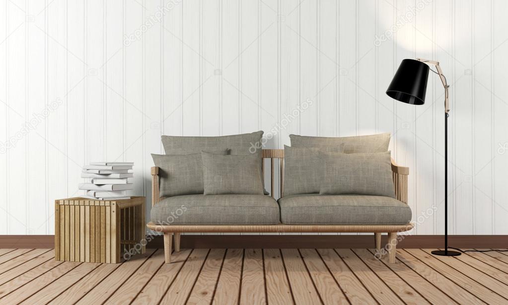 Room interior in minimalist style