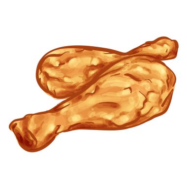 Drum Stick Fried Chicken Hand Drawn Vector Illustration
